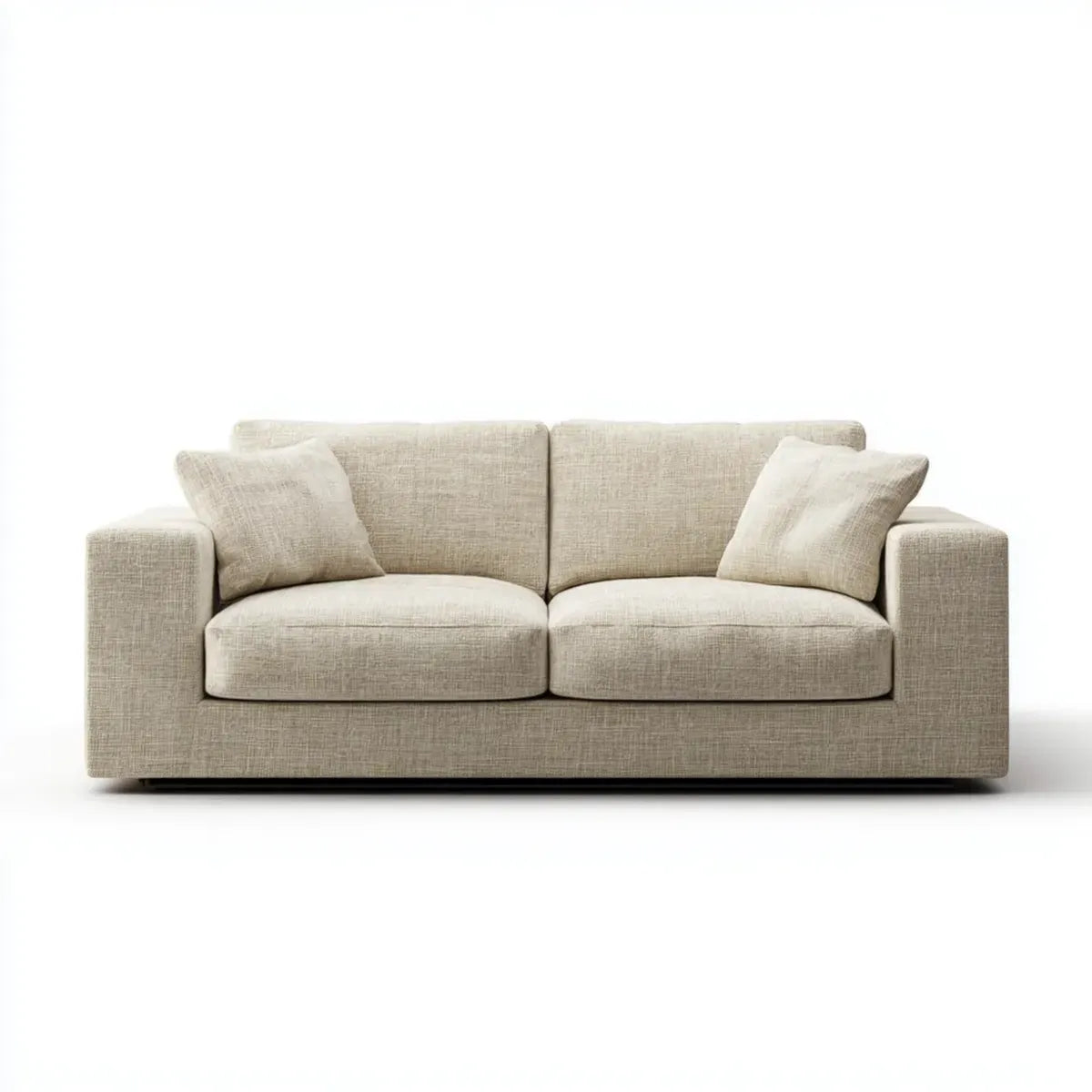 Canapé 2 places beige 170 x 90 x 85 cm en polyester forme rectangulaire