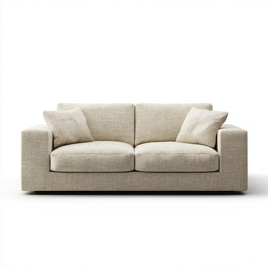 Canapé 2 places beige 170 x 90 x 85 cm en polyester forme rectangulaire