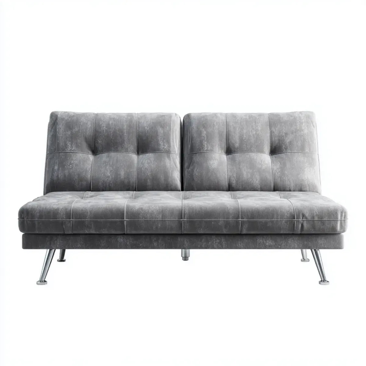 Canapé-lit convertible 3 places gris droit 180 x 84 x 83 cm en similicuir PU